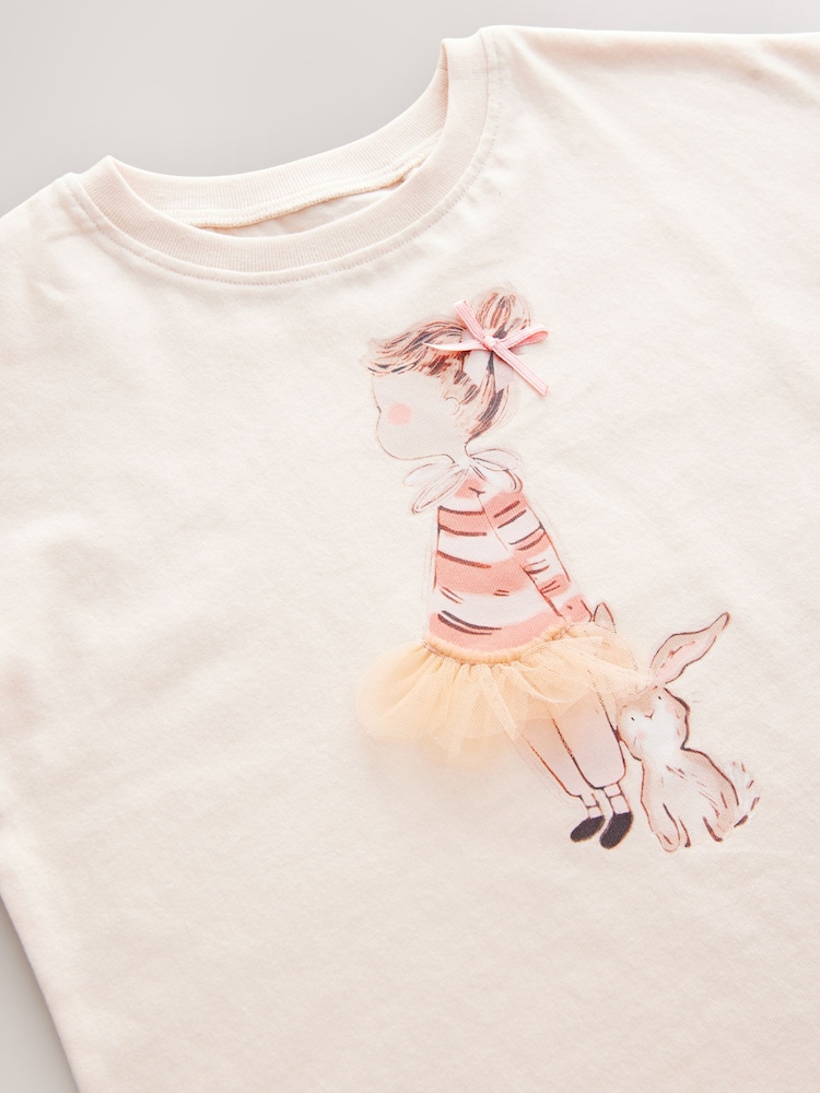 Pink Ballet Girl and Bunny Short Sleeve T-Shirt and Shorts Set (3mths-7yrs) - Image 8 of 8