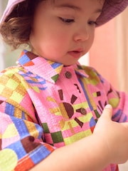Purple Stampy Flowers 100% Cotton Short Sleve Shirt and Shorts Set (3mths-7yrs) - Image 3 of 9