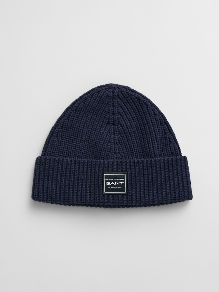 GANT Blue Archive Sheild Terry Beanie Hat - Image 2 of 3