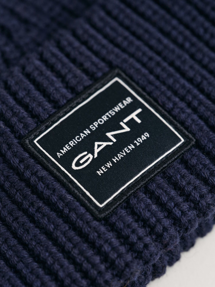 GANT Blue Archive Sheild Terry Beanie Hat - Image 3 of 3