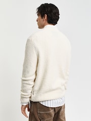 GANT Cream Wool Boucle Crew Neck Jumper - Image 2 of 5