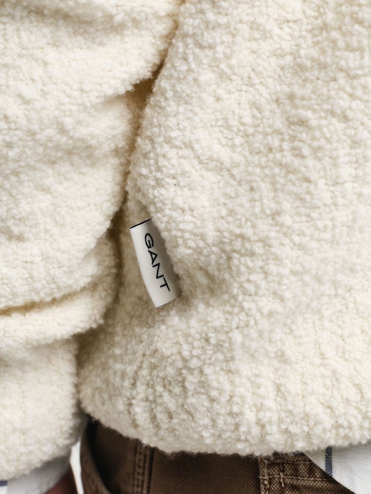 GANT Cream Wool Boucle Crew Neck Jumper - Image 5 of 5