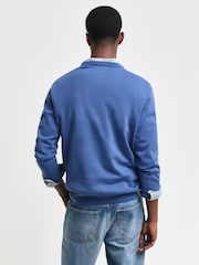 GANT Blue Classic 100% Cotton V-Neck Jumper - Image 2 of 4