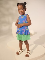 Blue Fruit Peplum 100% Cotton Vest and Shorts Set (3mths-7yrs) - Image 1 of 7