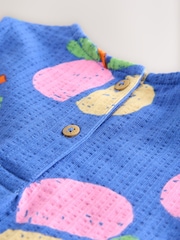 Blue Fruit Peplum 100% Cotton Vest and Shorts Set (3mths-7yrs) - Image 6 of 7