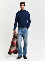 GANT Blue Extrafine Merino Wool Jumper - Image 3 of 4