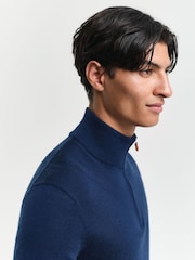GANT Blue Extrafine Merino Wool Jumper - Image 4 of 4