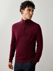 GANT Dark Red Extrafine Merino Wool Jumper - Image 3 of 5