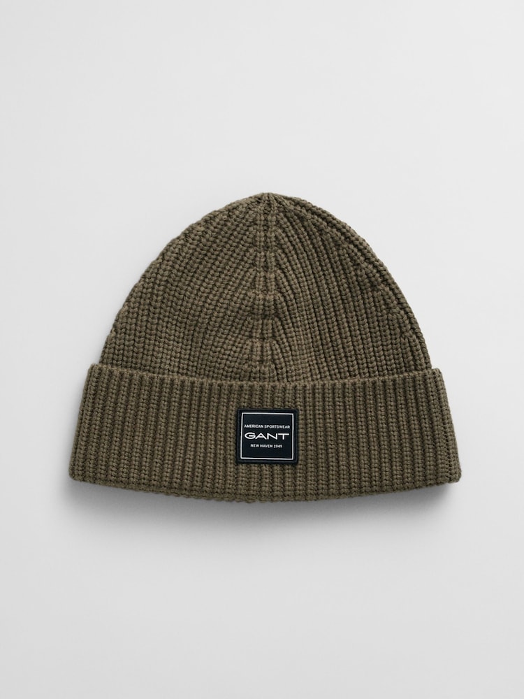 GANT Green Archive Sheild Terry Beanie Hat - Image 2 of 3