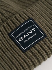 GANT Green Archive Sheild Terry Beanie Hat - Image 3 of 3