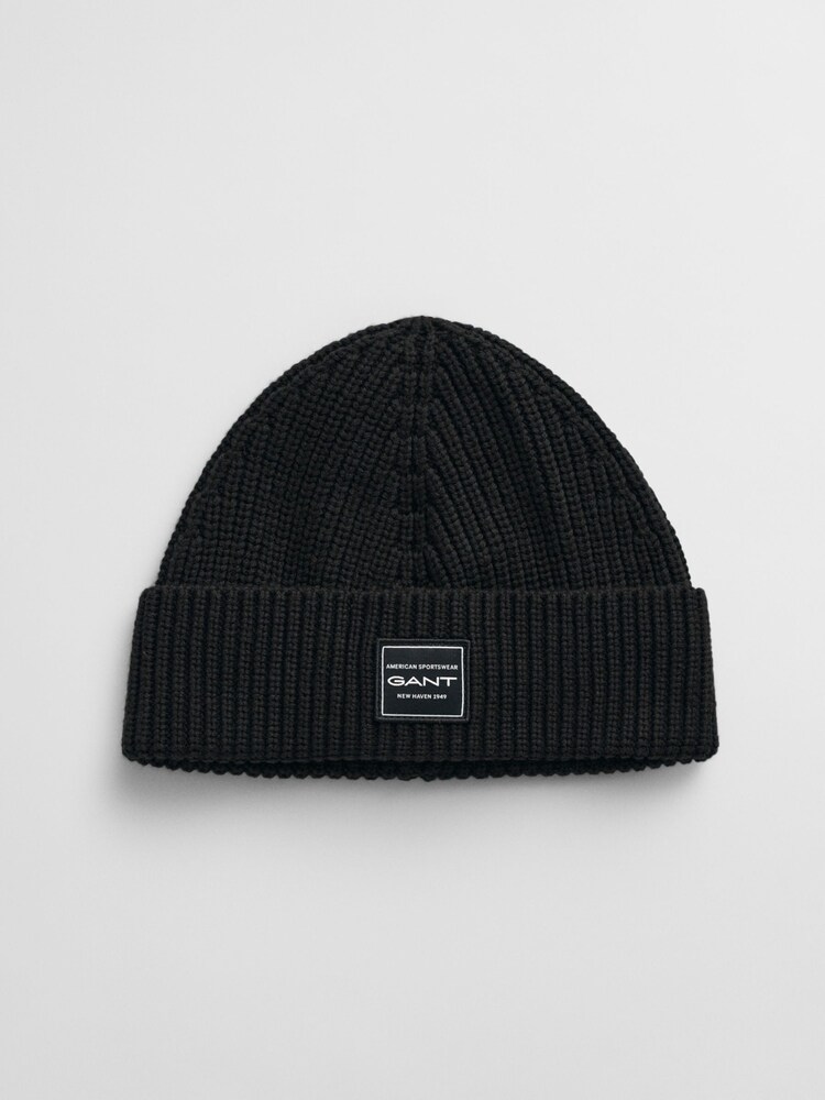 GANT Black Archive Sheild Terry Beanie Hat - Image 2 of 3