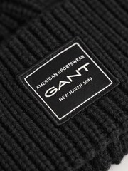 GANT Black Archive Sheild Terry Beanie Hat - Image 3 of 3