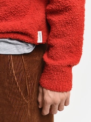 GANT Red Wool Boucle Crew Neck Jumper - Image 7 of 7