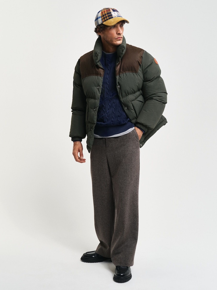 GANT Blue 100% Cotton Cable Crew Neck Jumper - Image 3 of 4