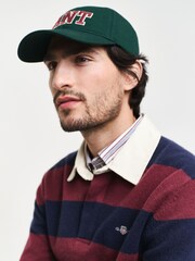 GANT Blue Extrafine Lambswool Striped Polo Shirt - Image 4 of 5