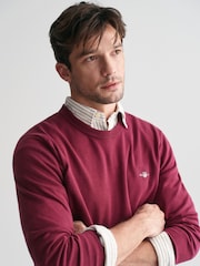 GANT Red Classic 100% Cotton V-Neck Jumper - Image 4 of 4