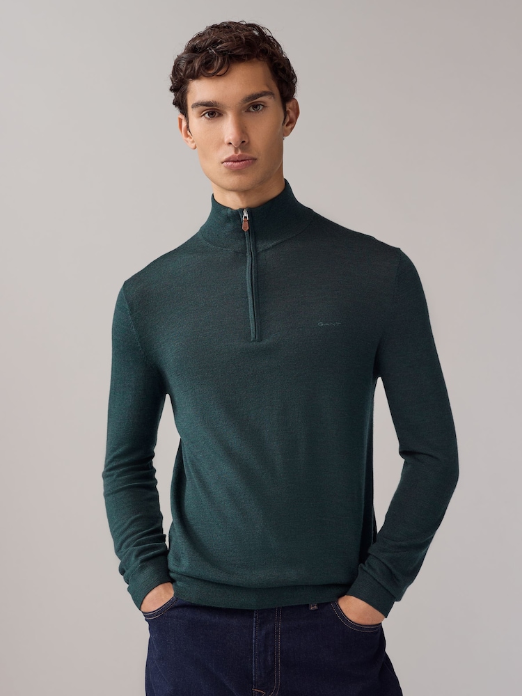 GANT Green Extrafine Merino Wool Jumper - Image 1 of 4