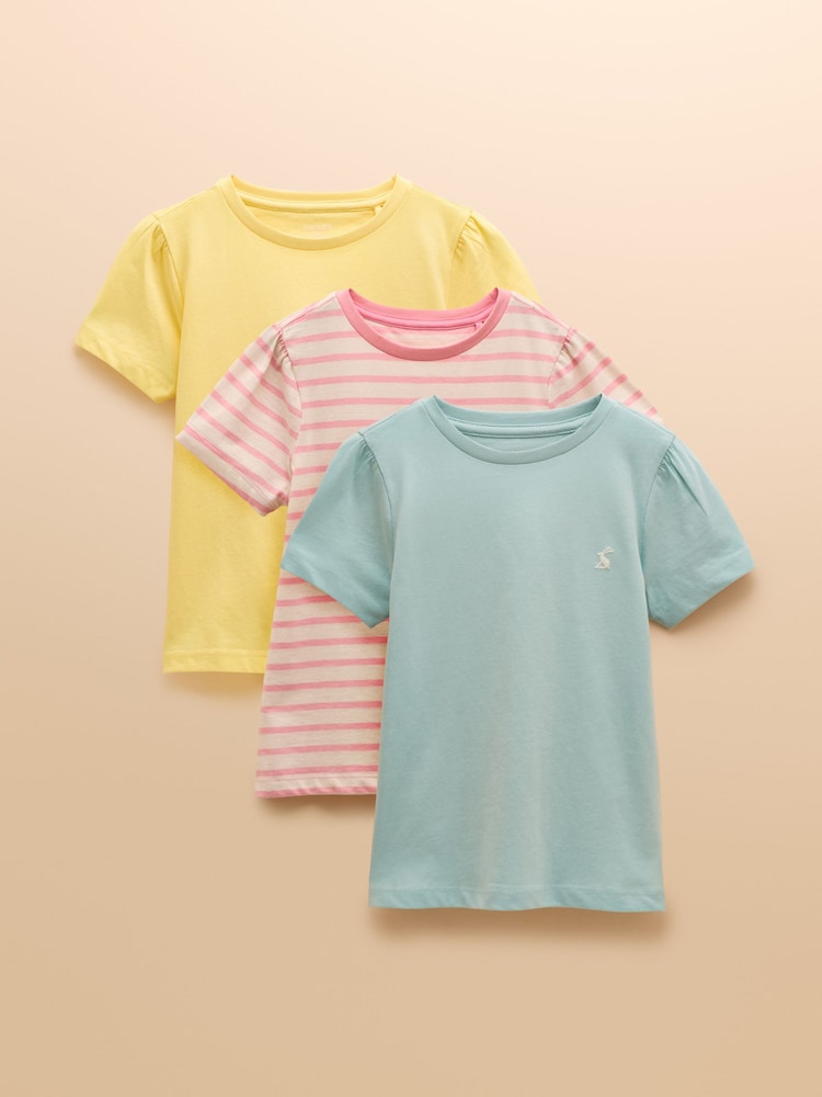 Joules Let's Go Multi Blush Short Sleeve T-Shirt Three Pack - Image 1 of 10