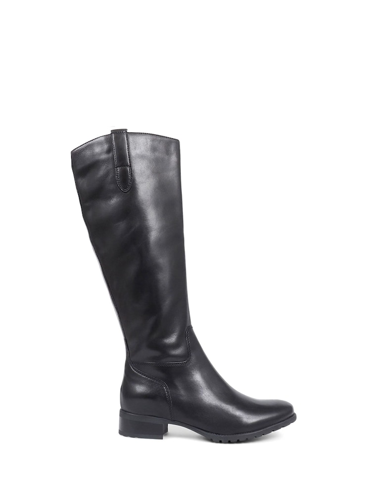 Jones Bootmaker Cinzia Leather Riding Knee High Black Boots - Image 1 of 5