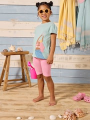 Blau und Pink - Joules Cartwheel Pack Of Two Cotton Stretch Cycling Shorts - Bild 11 von 11