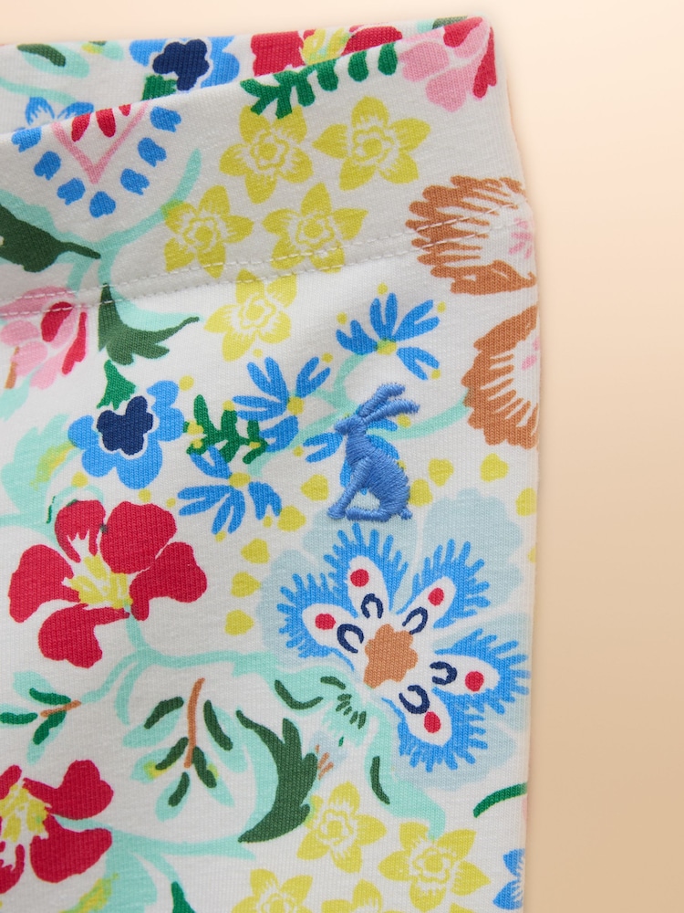 Joules Cartwheel Floral Blue Pack Of Two Cotton Stretch Cycling Shorts - Image 6 of 6 Joules Cartwheel Floral Blue Pack Of Two Cotton Stretch Cycling Shorts - Image 6 of 6