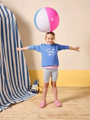 Синий - Joules Sundaze круглый вырез толстовки со слоганом - Изображение 2 из 7