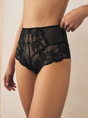 Black/White High Waist Lace Knickers 2 Pack - Image 2 of 9