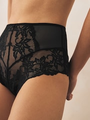 Black/White High Waist Lace Knickers 2 Pack - Image 4 of 9
