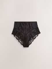 Black/White High Waist Lace Knickers 2 Pack - Image 6 of 9