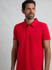 Rot - Weird Fish Miles Pique 100% Cotton Polo Shirt - Bild 1 von 8
