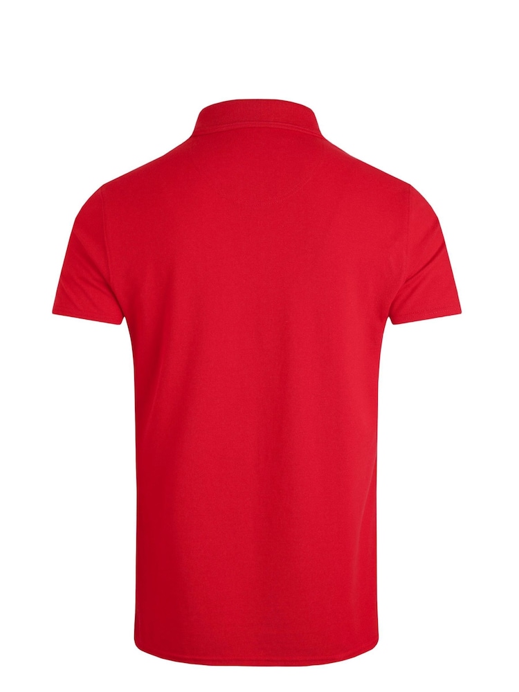 Rot - Weird Fish Miles Pique 100% Cotton Polo Shirt - Bild 8 von 8