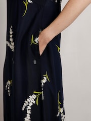 Weird Fish Blue Weird Fish Everly Eco Liva Printed Viscose Dress - Image 4 of 6