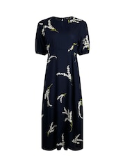 Weird Fish Blue Weird Fish Everly Eco Liva Printed Viscose Dress - Image 5 of 6