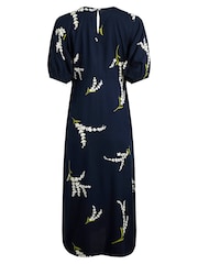 Weird Fish Blue Weird Fish Everly Eco Liva Printed Viscose Dress - Image 6 of 6