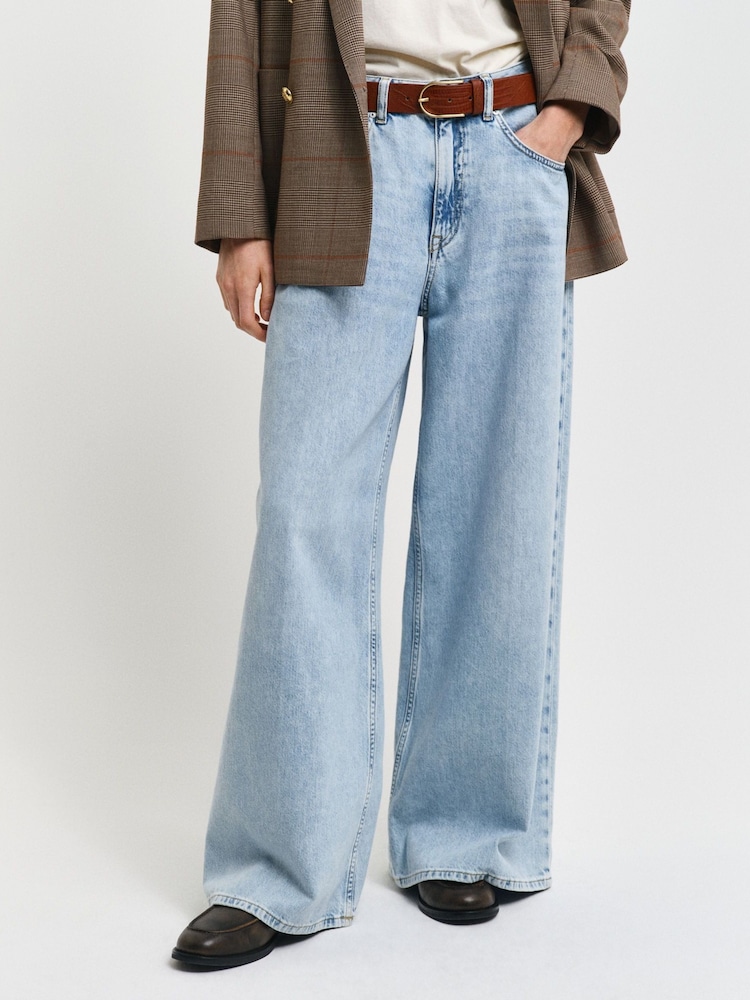 GANT Blue Wide Crease 100% Cotton Jeans - Image 1 of 7