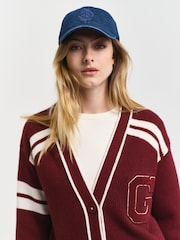 GANT Red Varsity V-Neck Cardigan - Image 4 of 4