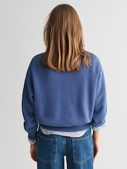 GANT Blue Graphic Crew Neck 100% Cotton Sweatshirt - Image 2 of 4
