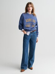 GANT Blue Graphic Crew Neck 100% Cotton Sweatshirt - Image 4 of 4