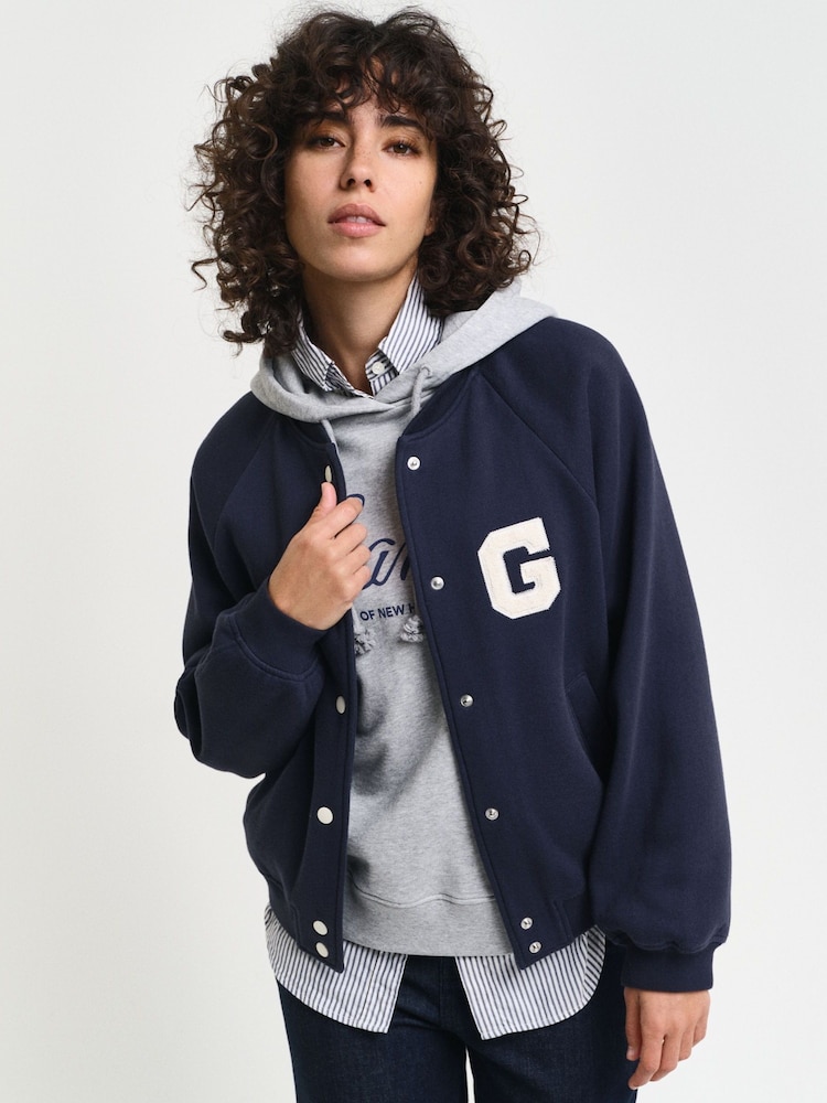 GANT Blue Varsity Badge Jersey Jacket - Image 1 of 4
