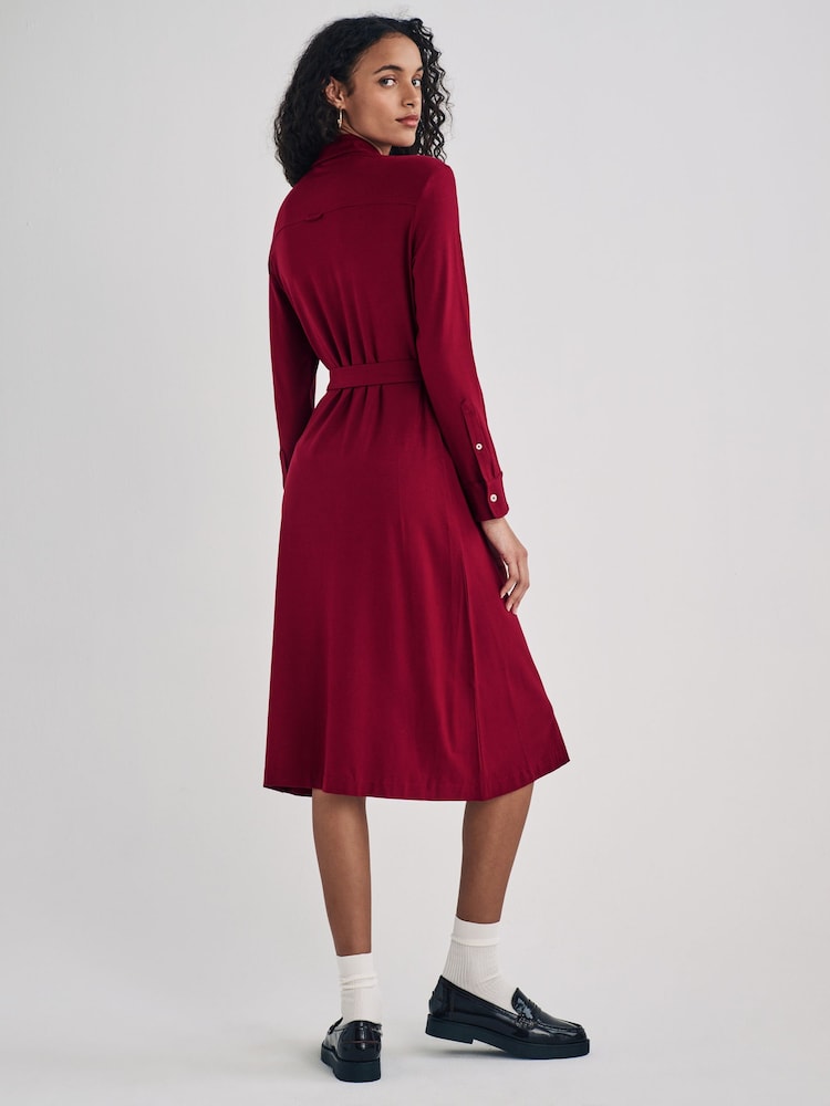 Красный - GANT Slim Jersey Shirt Dress - Image 2 of 4