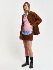GANT Pink Stretch Cotton Cable Crew Neck Jumper - Image 3 of 4