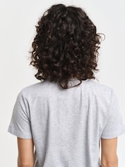GANT Grey 100% Cotton Regular Script T-Shirt - Image 2 of 4