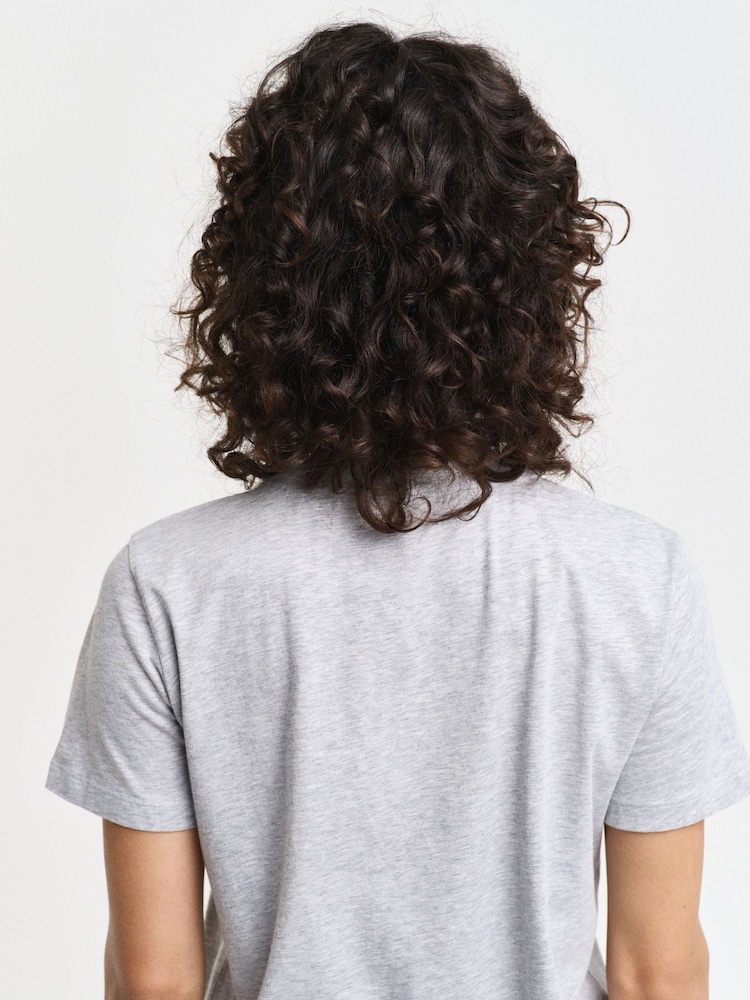 GANT Grey 100% Cotton Regular Script T-Shirt - Image 2 of 4