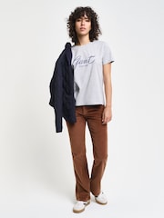 GANT Grey 100% Cotton Regular Script T-Shirt - Image 3 of 4