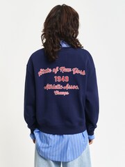 GANT Blue Script Graphic Crew Neck 100% Cotton Sweatshirt - Image 2 of 4