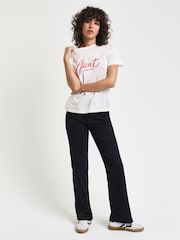 GANT Cream 100% Cotton Regular Script T-Shirt - Image 3 of 4