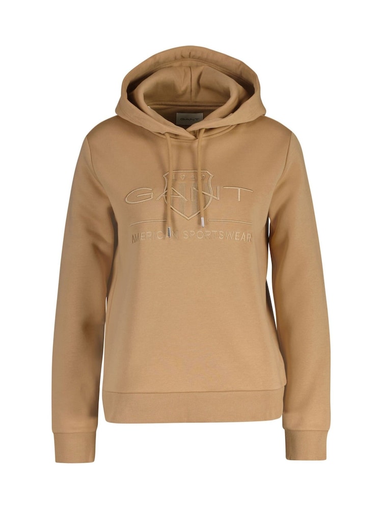 GANT Cream Dove Regular Tonal Shield Sweat Top - Image 1 of 2