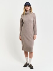 GANT Herringbone Detail Roll Neck Dress - Изображение 1 из 6