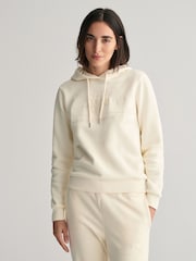 GANT Cream Cream Regular Tonal Shield Sweatshirt - Image 1 of 5