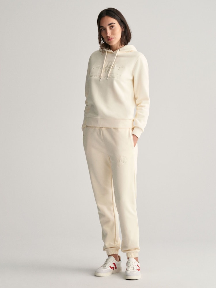 GANT Cream Cream Regular Tonal Shield Sweatshirt - Image 2 of 5